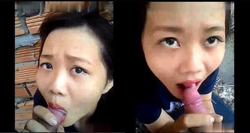 Em gái liếm cậu bé ở vườn sau nhà